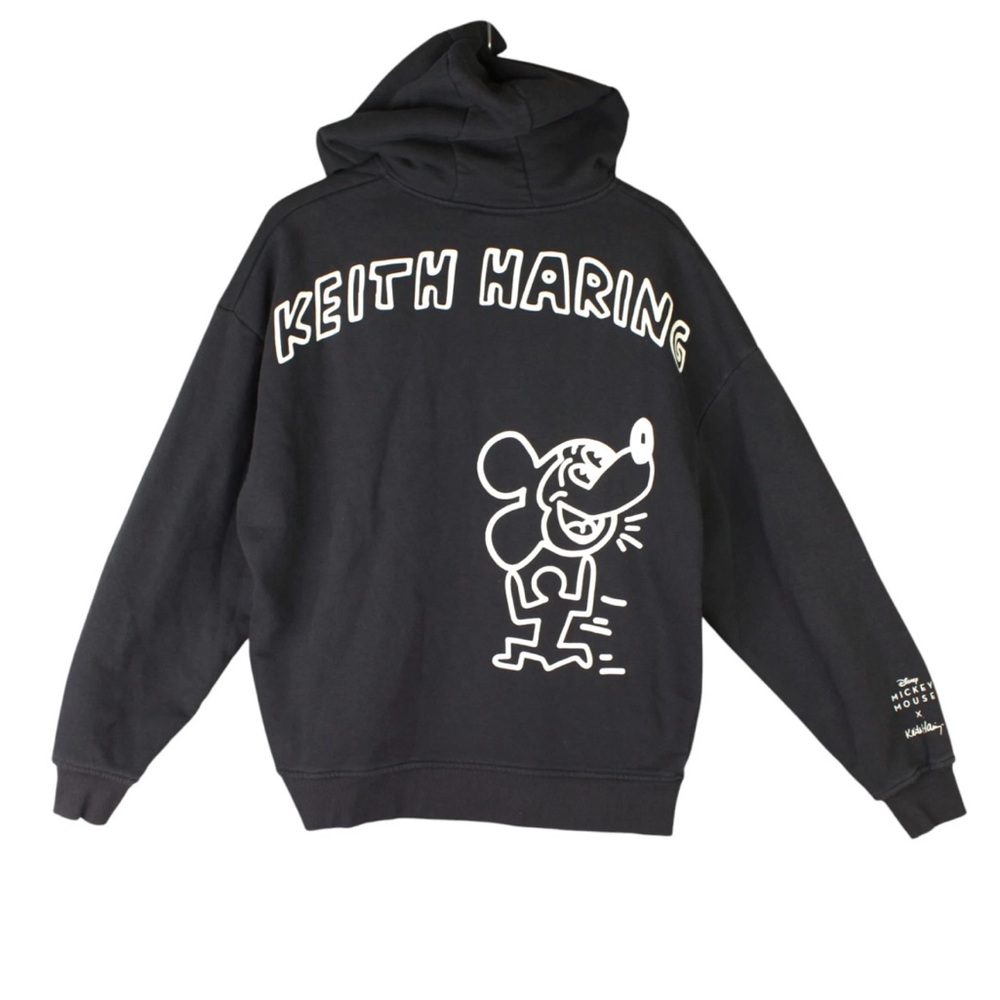 Disney Mickey Mouse x Keith Haring Hoodie Disneyland Unisex Black Size X-Small - Picture 4 of 14